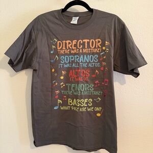 NWOT Gildan Gray Choir Humor T-Shirt